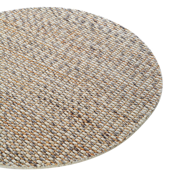 Kerala Variegated Wool and Jute Hand Braided Round Rug