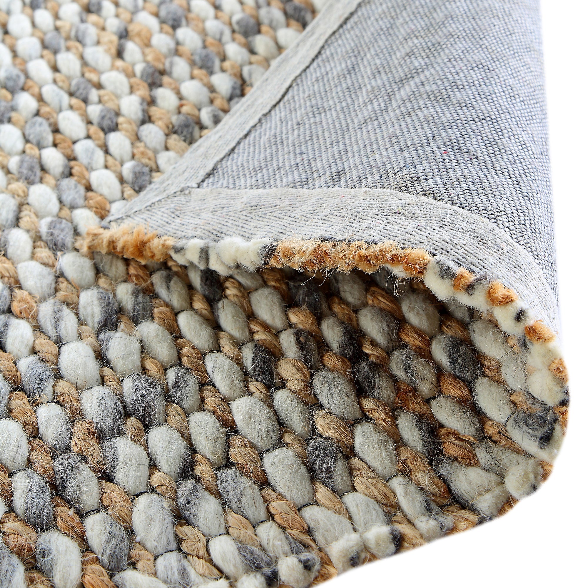 Kerala Variegated Wool and Jute Hand Braided Rug | daals.com