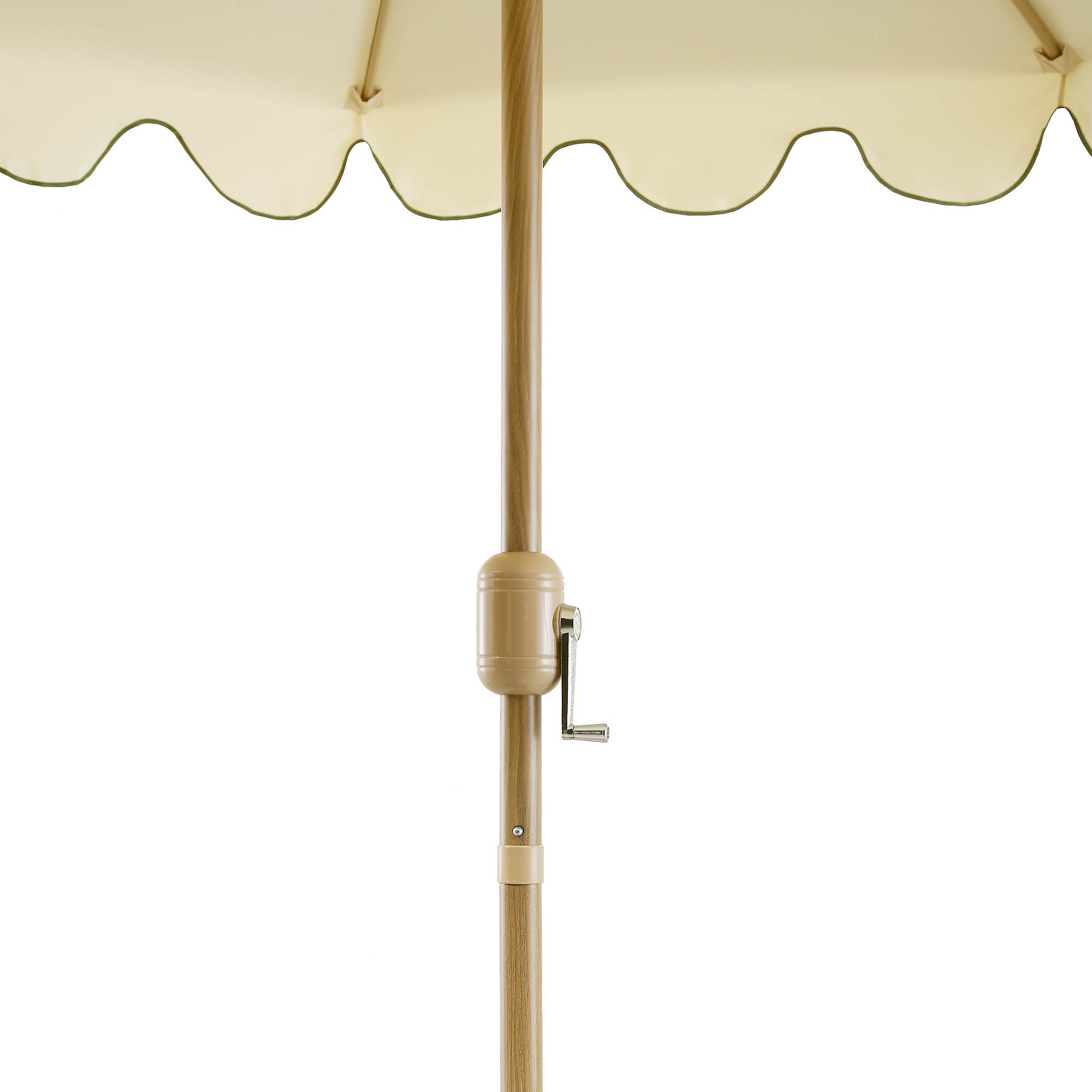 Beige 2 6M Octagonal Crank And Tilt Parasol With Grass Green Scalloped beige-2-6m-octagonal-crank-and-tilt-parasol-with-grass-green-scalloped