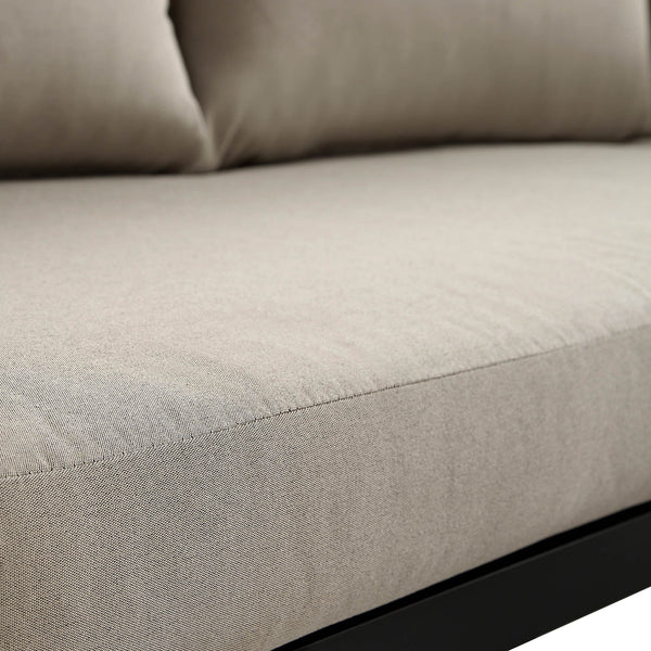 Albany Aluminum Corner Sofa Set with Reclining Back and Coffee Table, Taupe