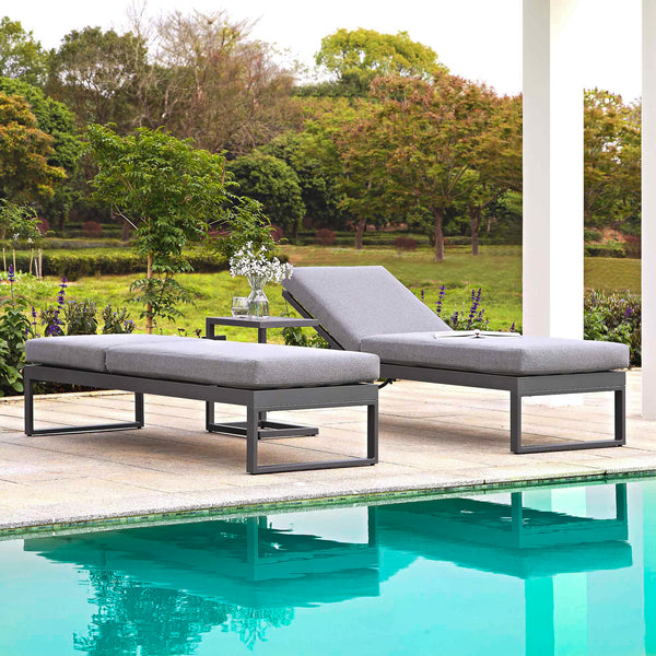 Albany Aluminum Sun Lounger, Gray