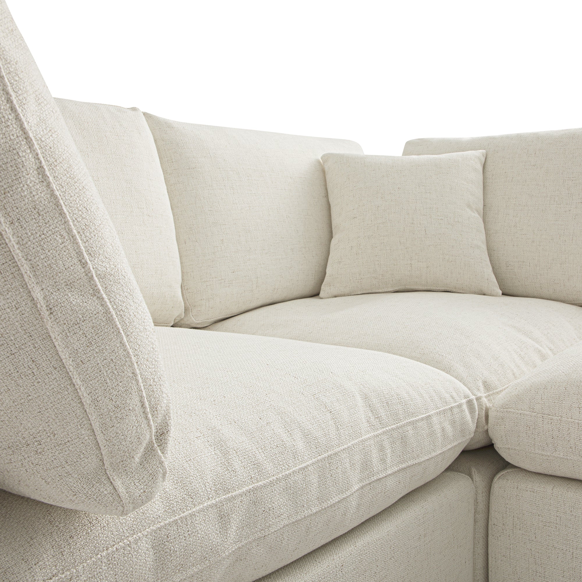 Lutyens Beige Linen Blend Sectional Sofa, 2-Piece Chaise