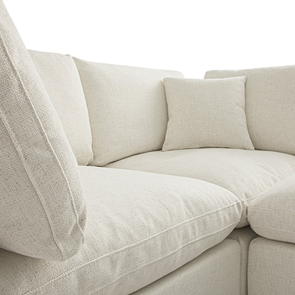 Lutyens Beige Linen Blend Sectional Sofa, 2-Piece Chaise