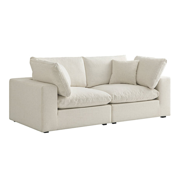 Lutyens Beige Linen Blend Sectional Sofa, 2-Piece