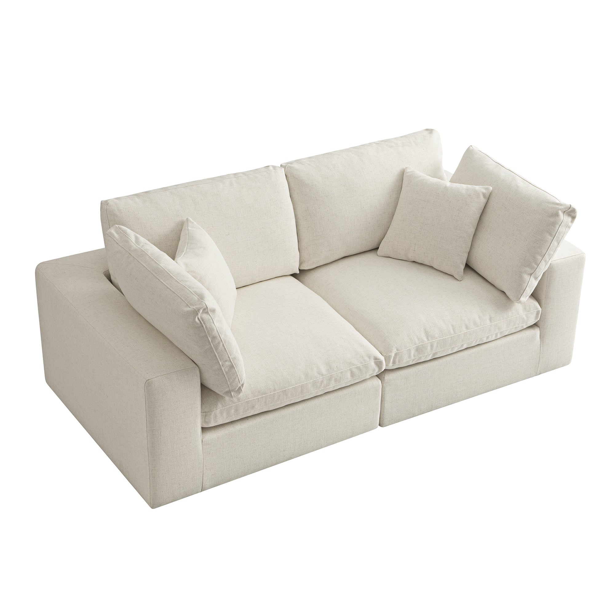 Lutyens Beige Linen Blend Sectional Sofa, 2-Piece