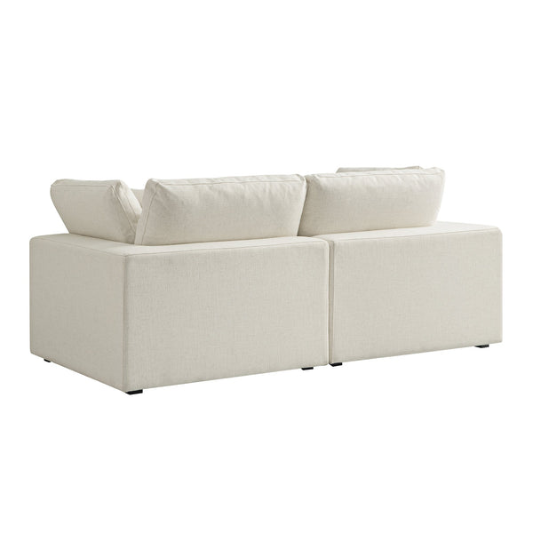 Lutyens Beige Linen Blend Sectional Sofa, 2-Piece