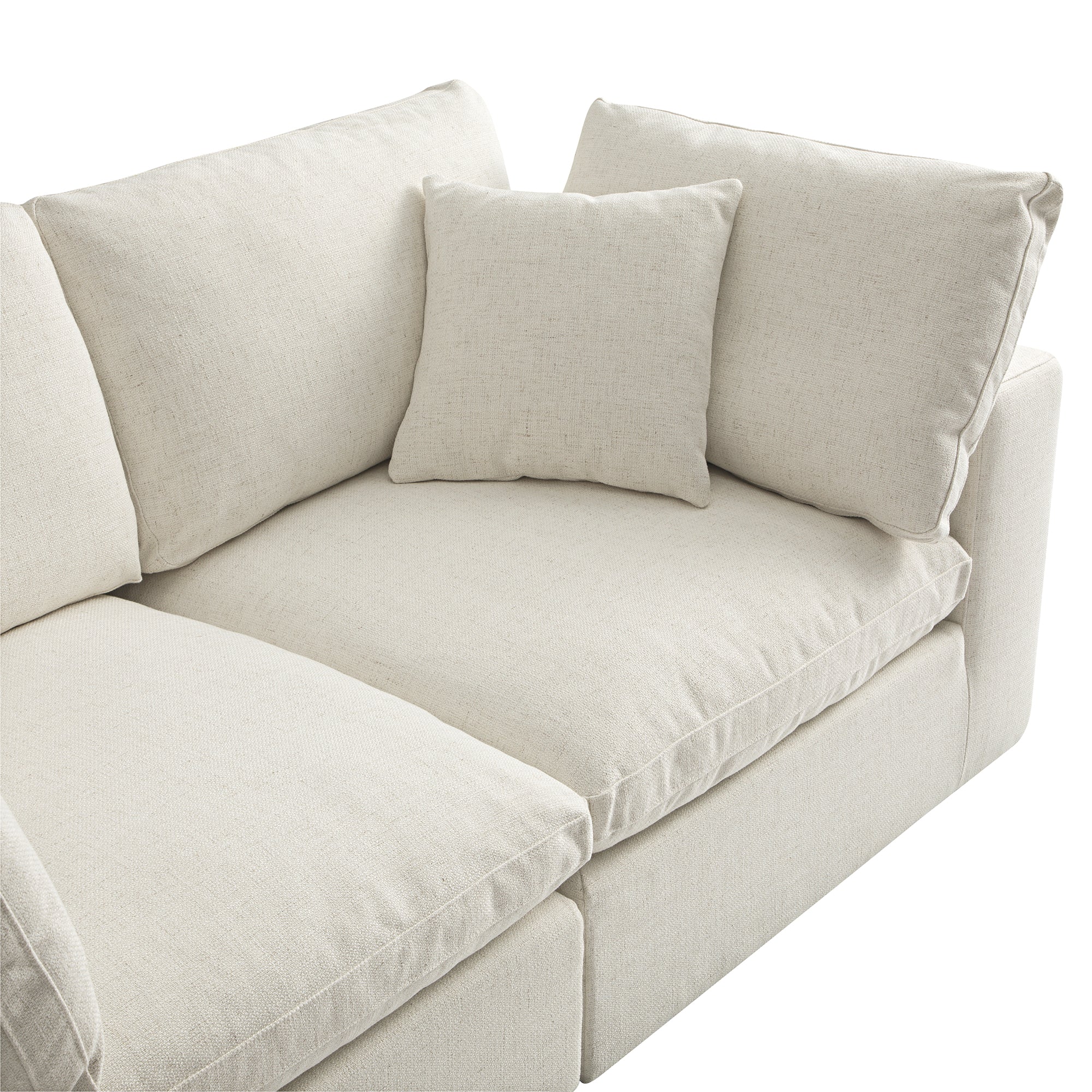 Lutyens Beige Linen Blend Sectional Sofa, 2-Piece