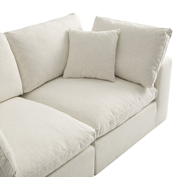 Lutyens Beige Linen Blend Sectional Sofa, 2-Piece