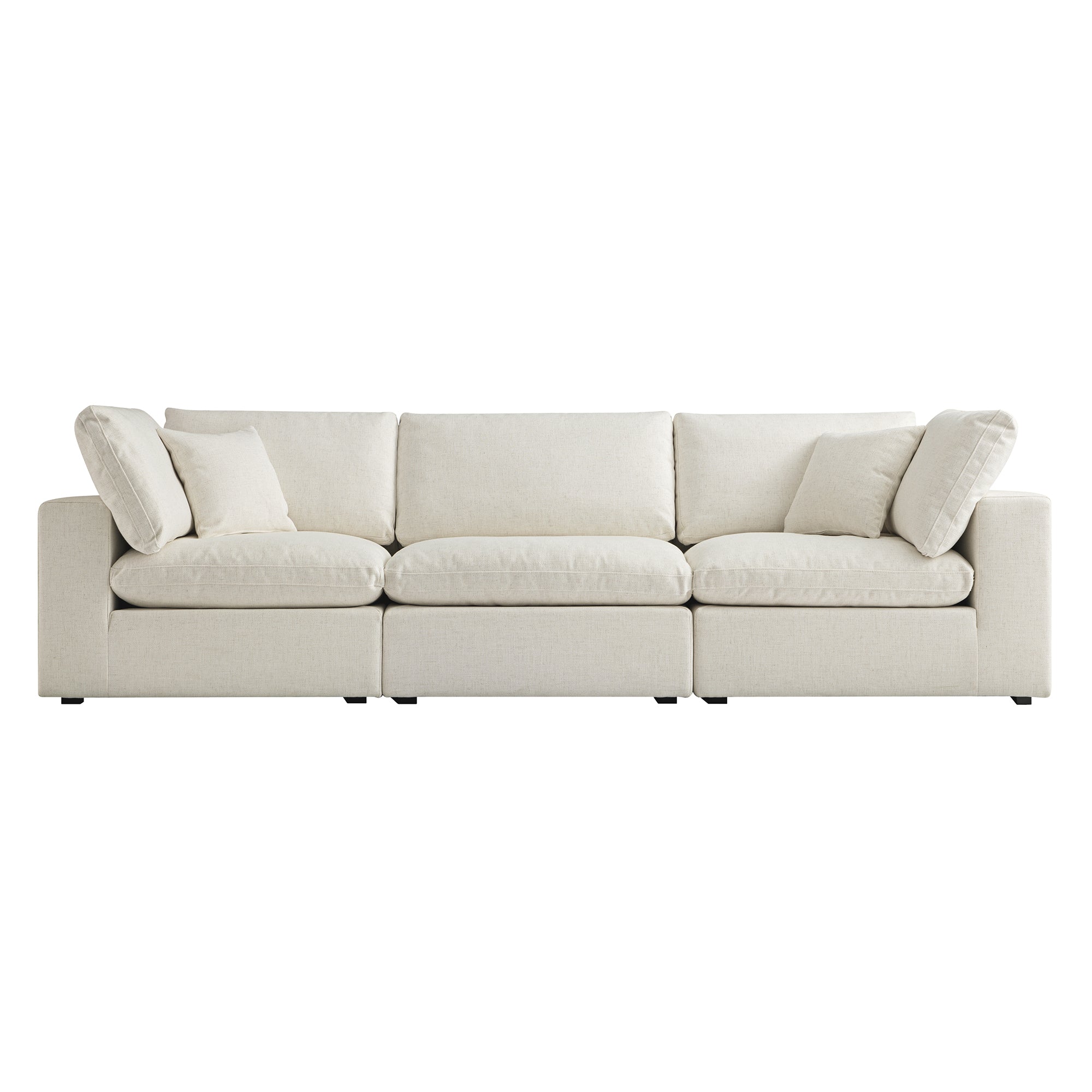 Lutyens Beige Linen Blend Sectional Sofa, 3-Piece
