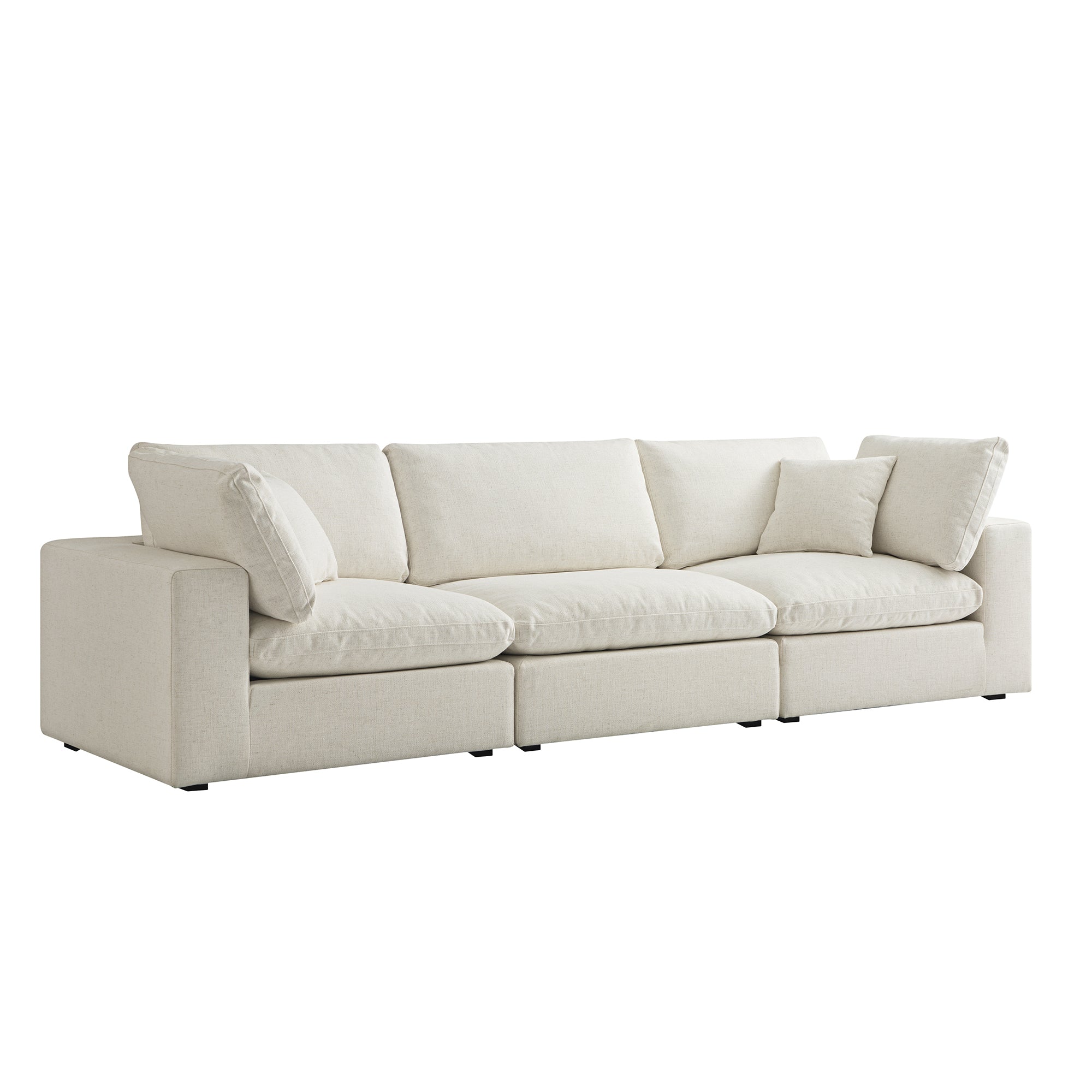 Lutyens Beige Linen Blend Sectional Sofa, 3-Piece