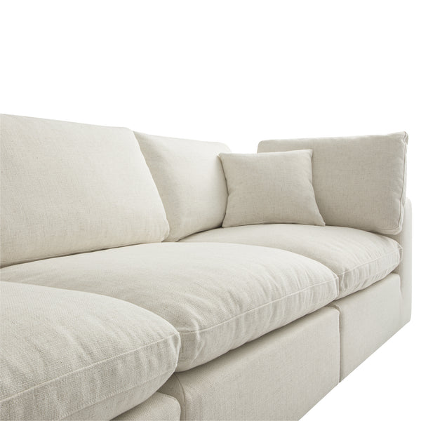 Lutyens Beige Linen Blend Sectional Sofa, 3-Piece