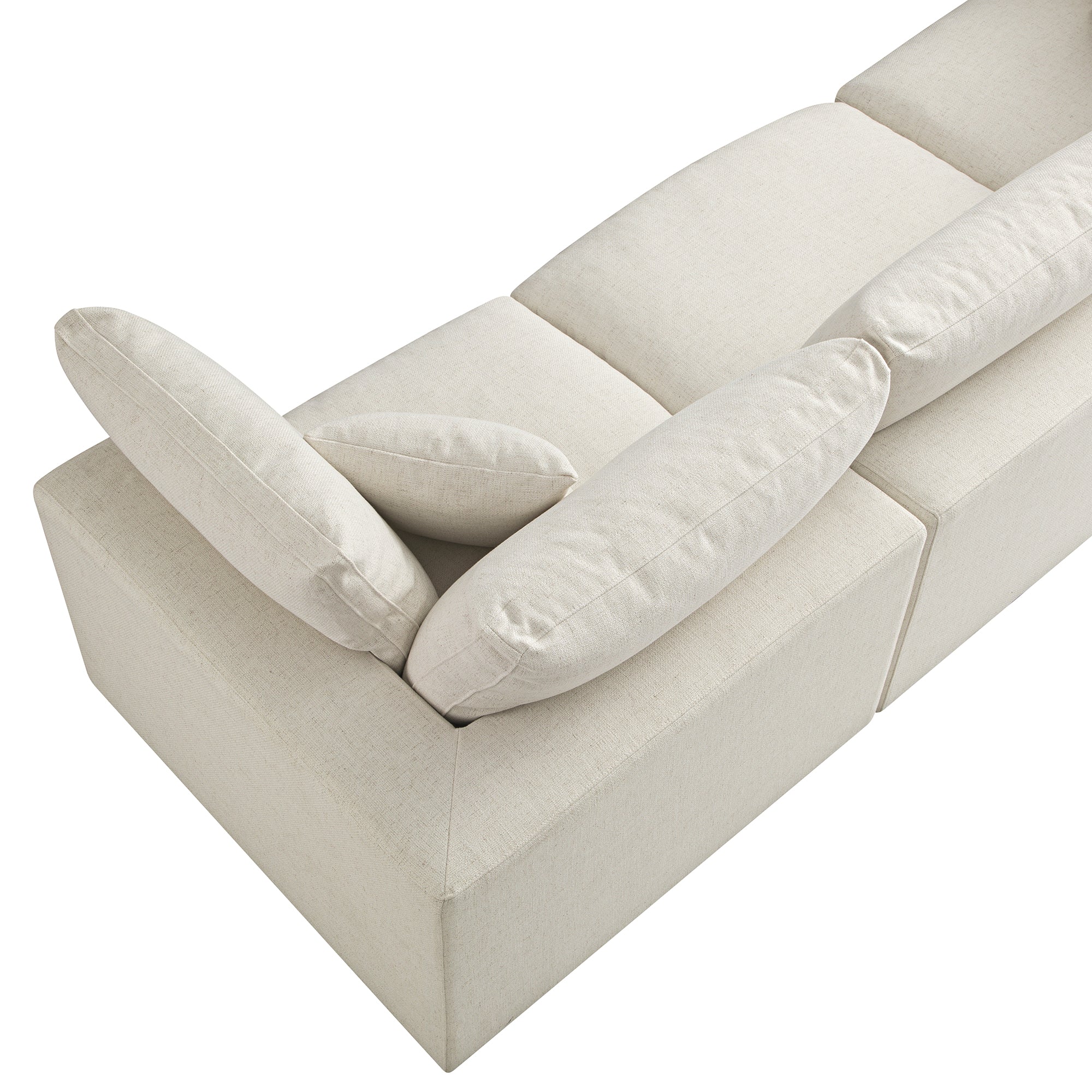 Lutyens Beige Linen Blend Sectional Sofa, 3-Piece