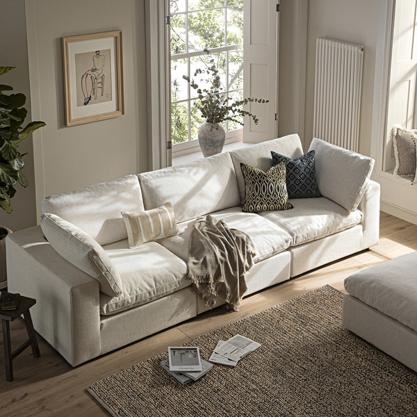 Lutyens Beige Linen Blend Sectional Sofa, 3-Piece