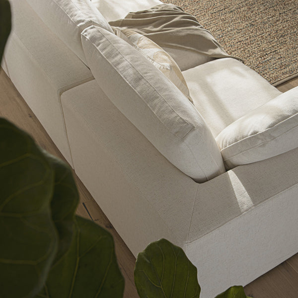 Lutyens Beige Linen Blend Sectional Sofa, 3-Piece