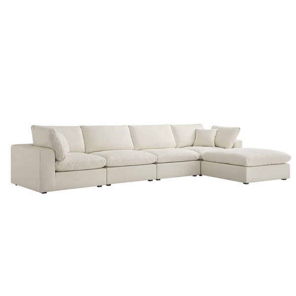 Lutyens Beige Linen Blend Sectional Sofa, 4-Piece Chaise