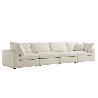 Lutyens Beige Linen Blend Sectional Sofa, 4-Piece