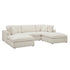 Lutyens Beige Linen Blend Sectional Sofa, 5-Piece U-Shape Set