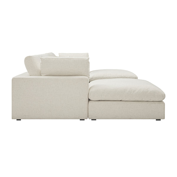 Lutyens Beige Linen Blend Sectional Sofa, 5-Piece U-Shape Set