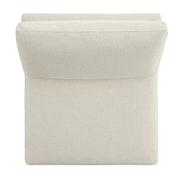 Lutyens Beige Linen Blend Sectional Sofa, Armless Seat
