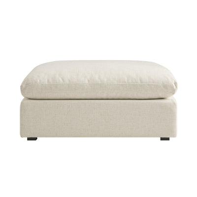 Lutyens Beige Linen Blend Sectional Sofa, Stool