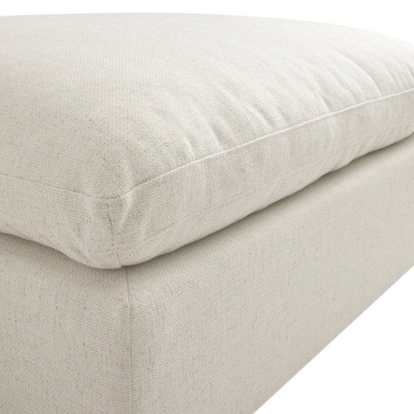 Lutyens Beige Linen Blend Sectional Sofa, Stool