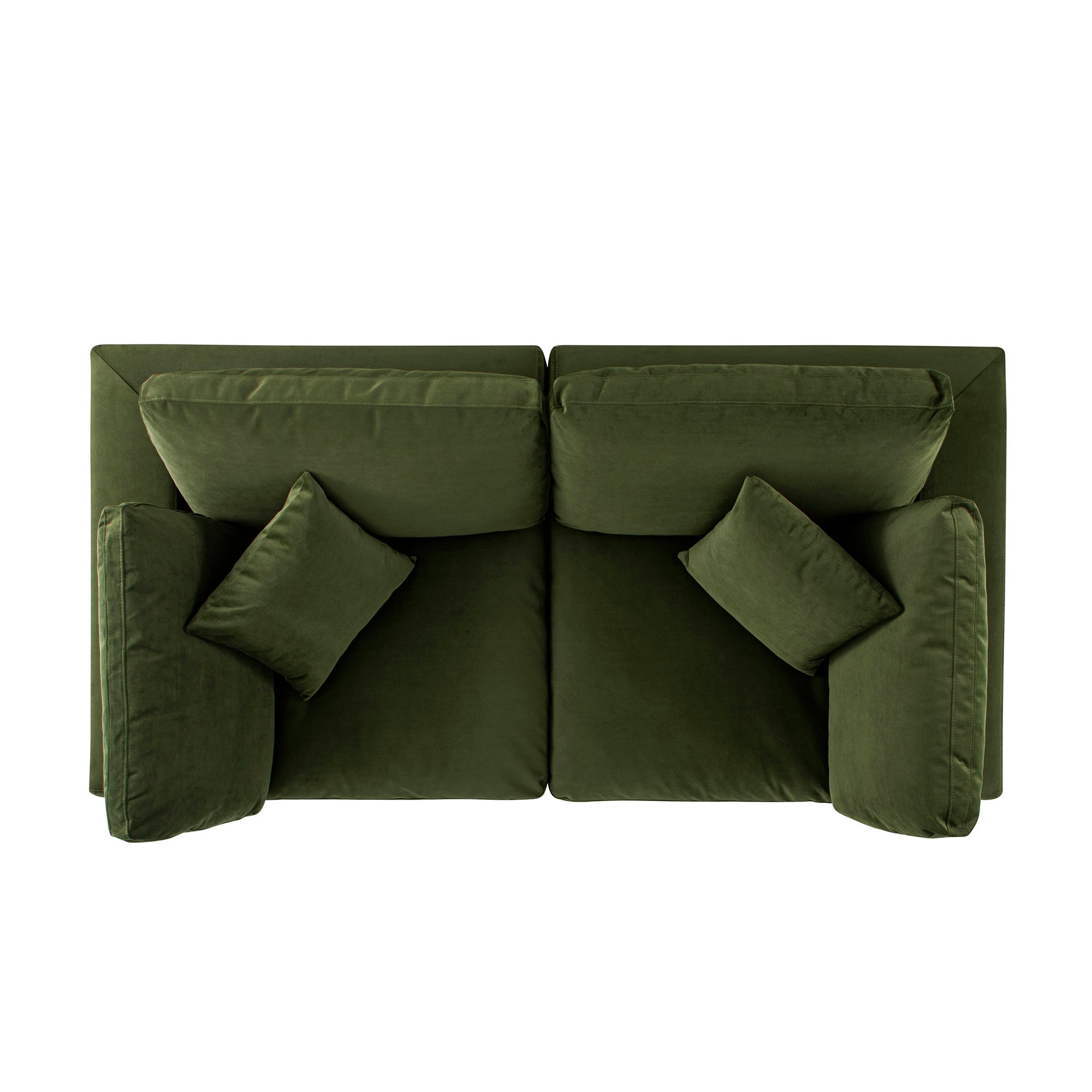 Lutyens Moss Green Velvet Sectional Sofa, 2-Piece