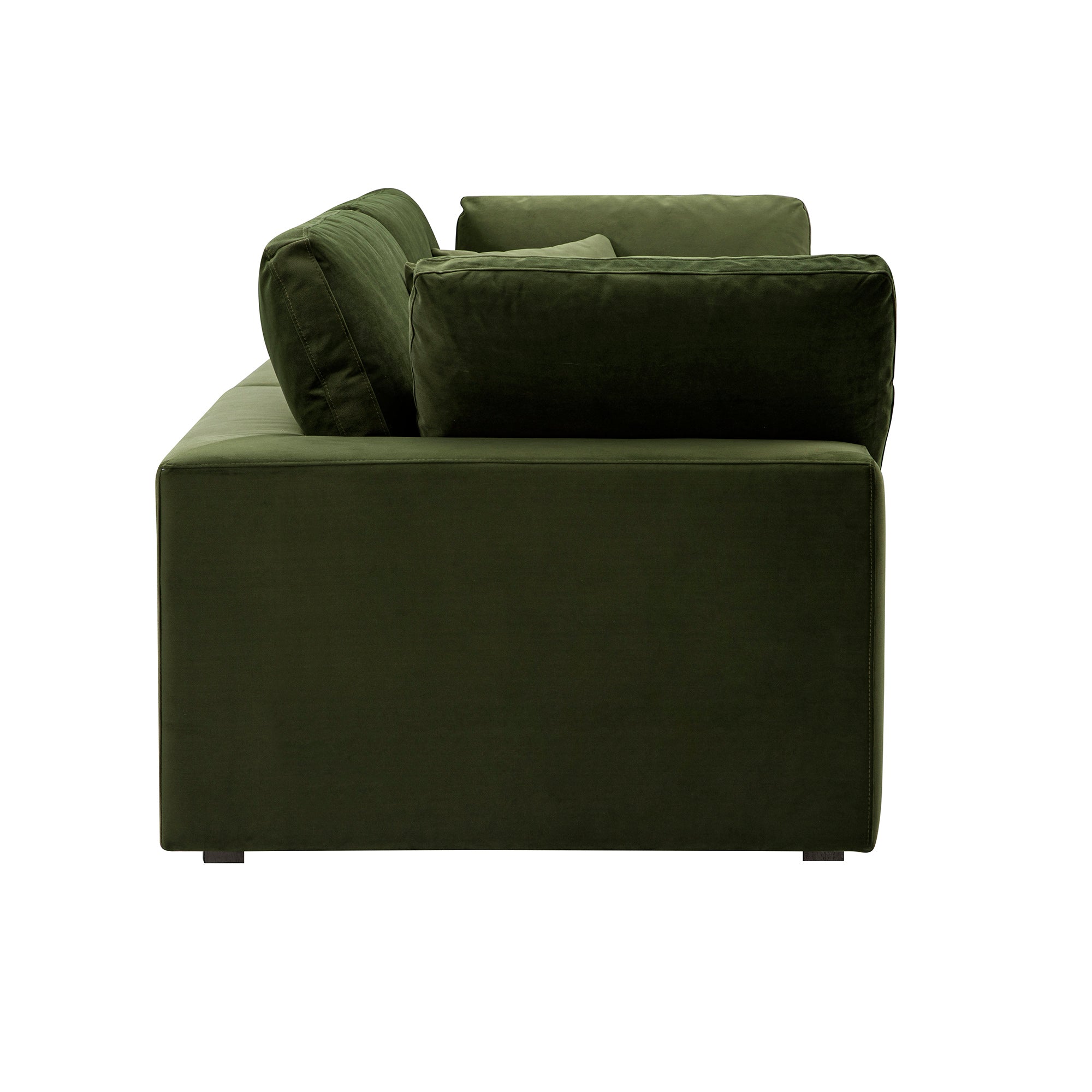 Lutyens Moss Green Velvet Sectional Sofa, 2-Piece
