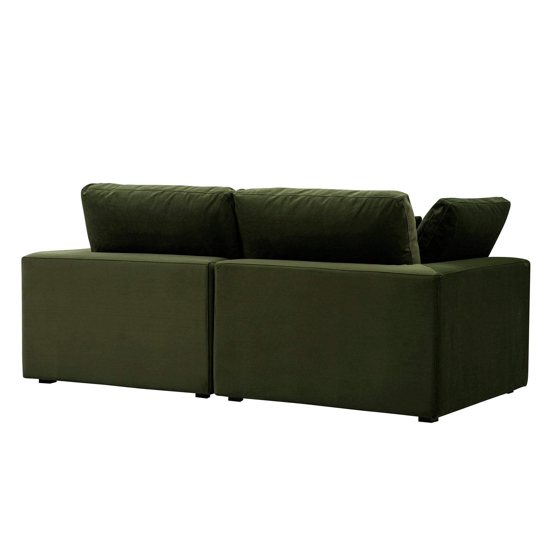 Lutyens Moss Green Velvet Sectional Sofa, 2-Piece