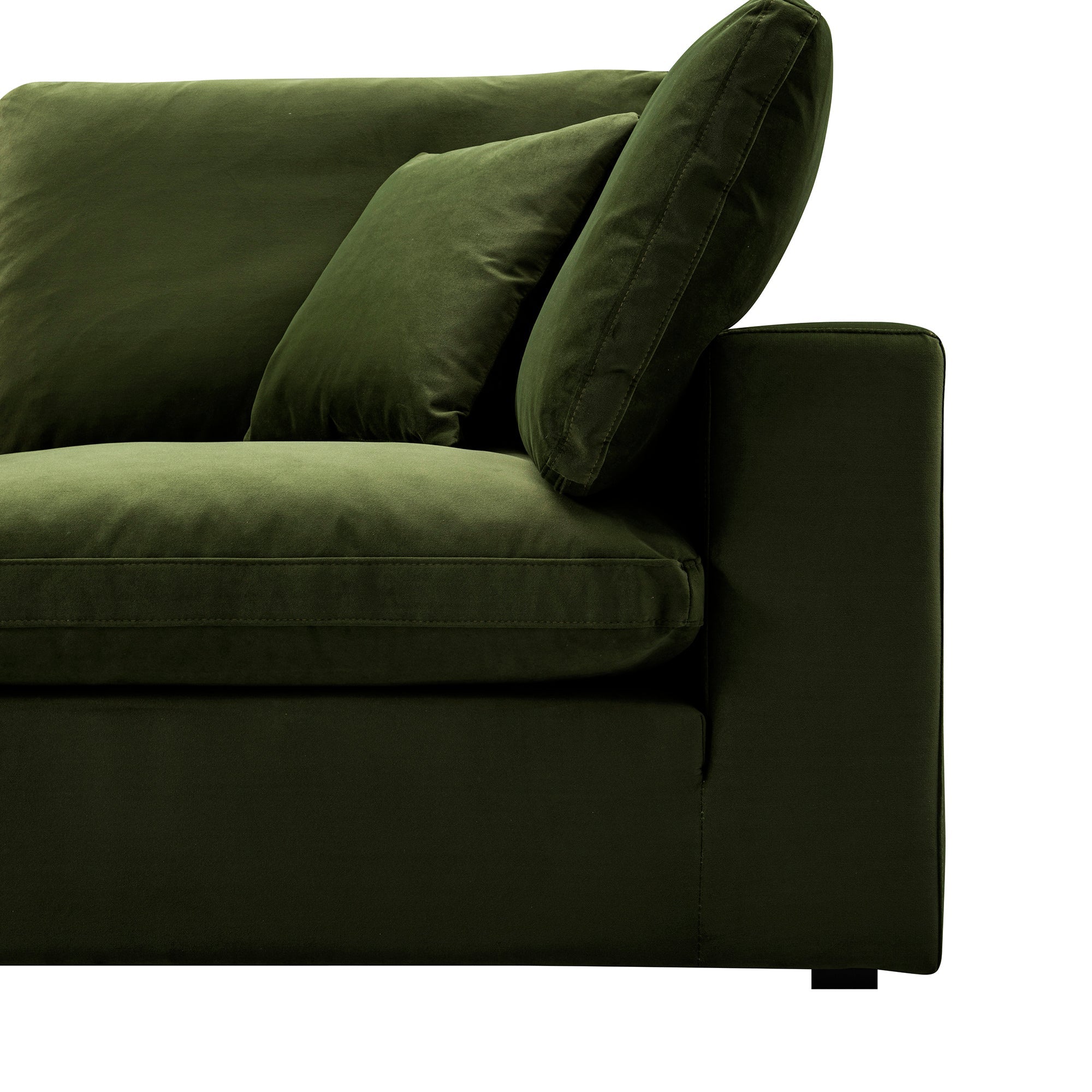 Lutyens Moss Green Velvet Sectional Sofa, 2-Piece