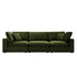 Lutyens Moss Green Velvet Sectional Sofa, 3-Piece