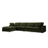 Lutyens Moss Green Velvet Sectional Sofa, 4-Piece Chaise