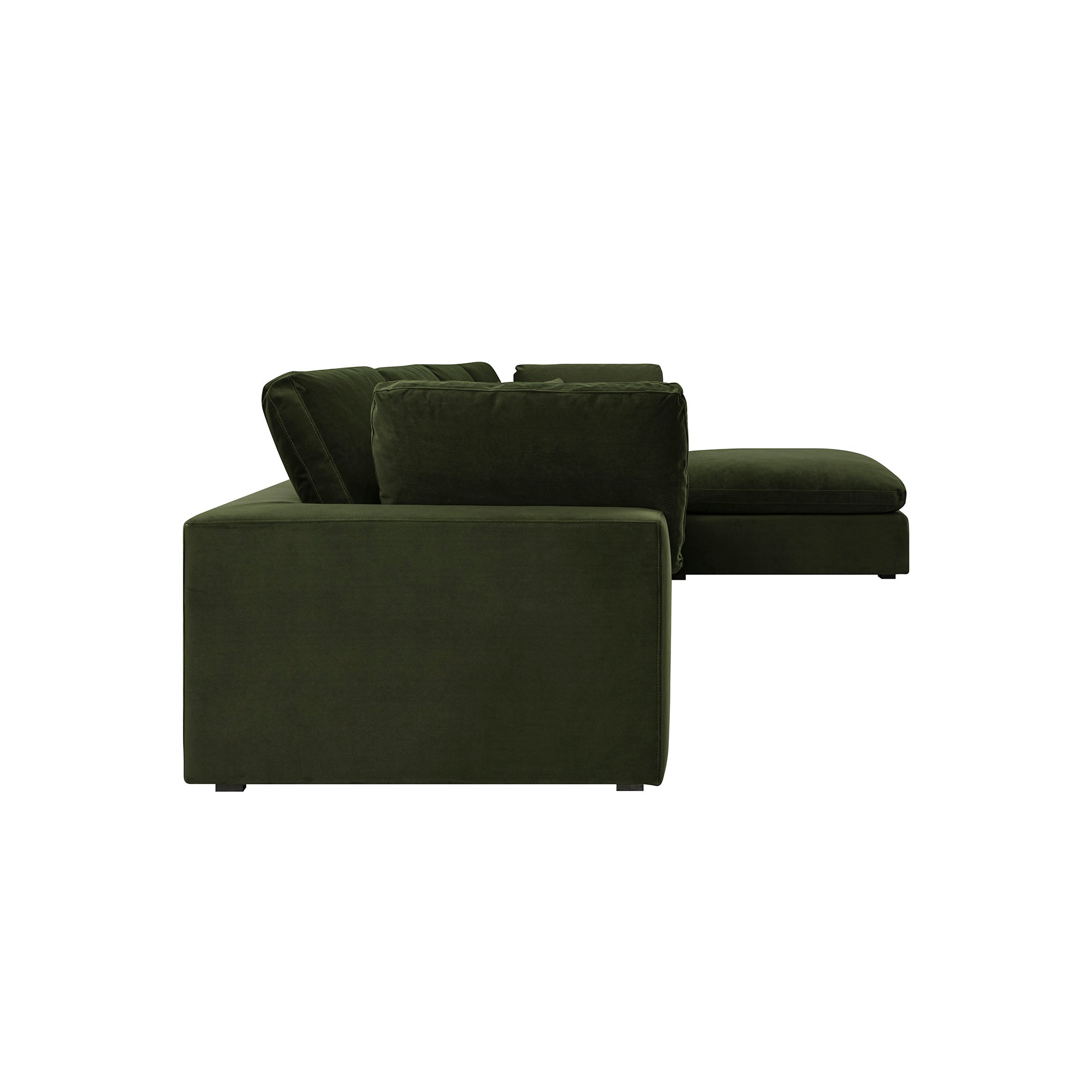 Lutyens Moss Green Velvet Sectional Sofa, 4-Piece Chaise