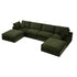 Lutyens Moss Green Velvet Sectional Sofa, 6-Piece U-Shape Set