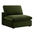Lutyens Moss Green Velvet Sectional Sofa, Armless Seat