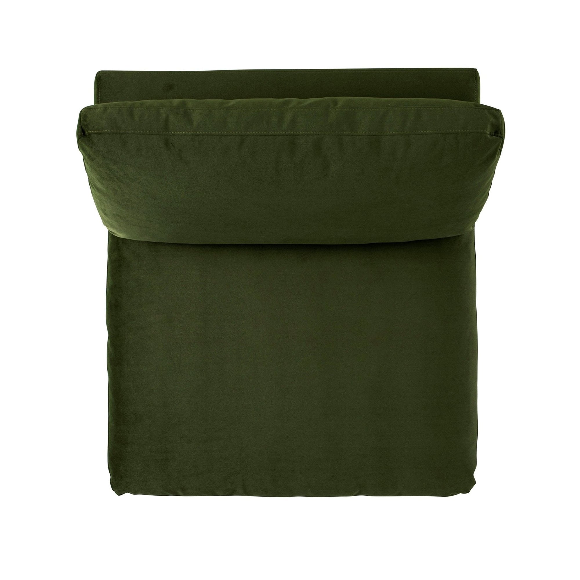 Lutyens Moss Green Velvet Sectional Sofa, Armless Seat
