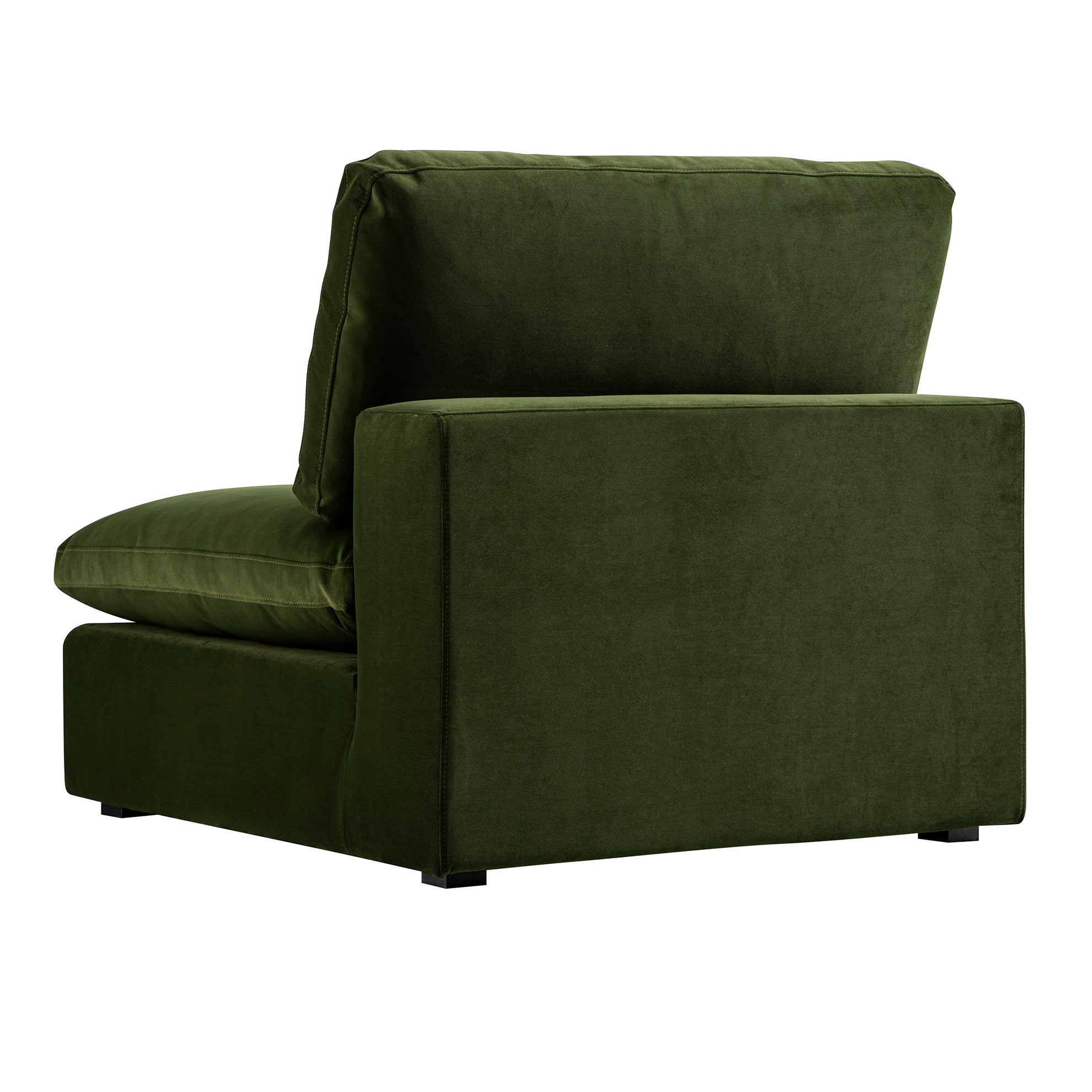 Lutyens Moss Green Velvet Sectional Sofa, Armless Seat