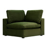 Lutyens Moss Green Velvet Sectional Sofa, Corner Unit