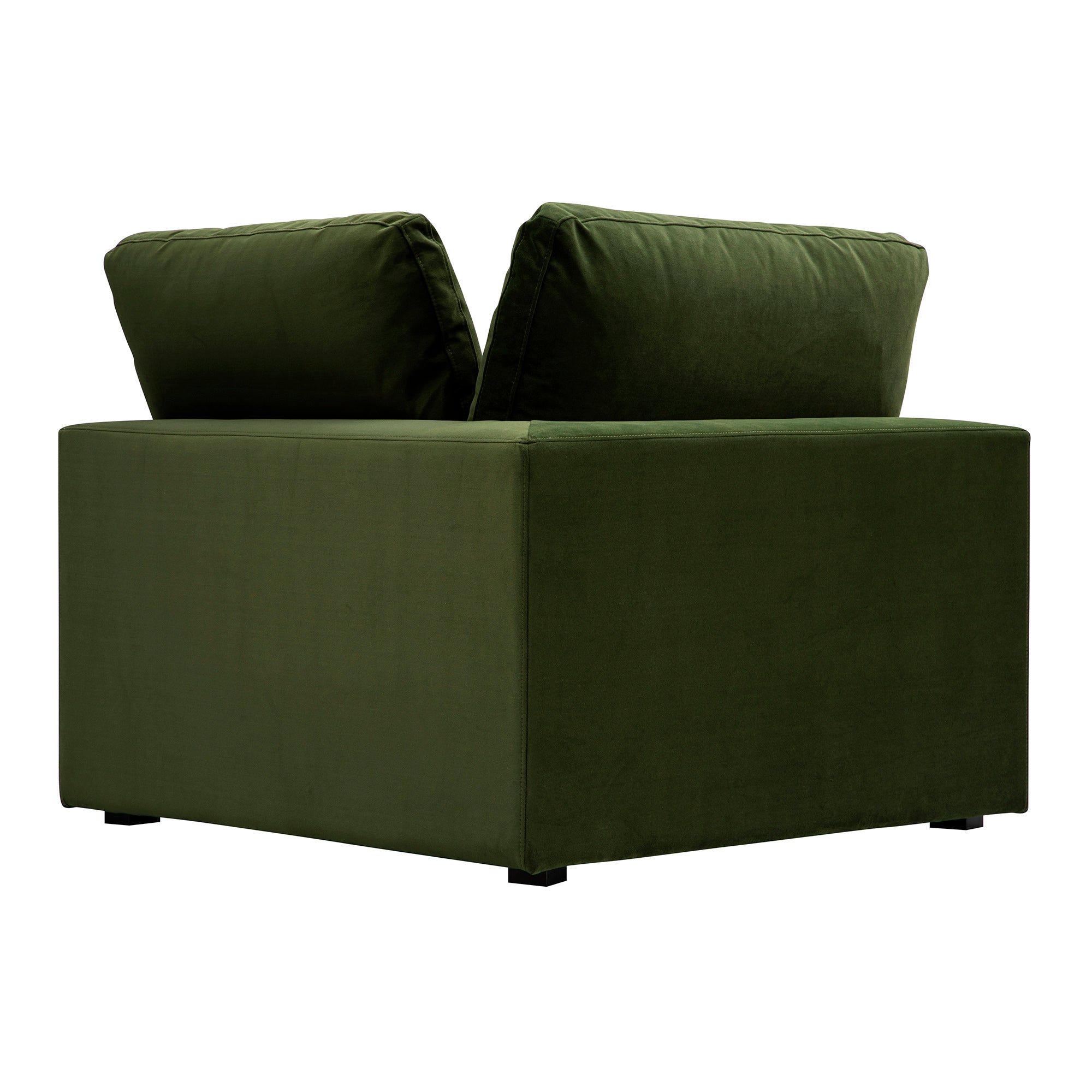 Lutyens Moss Green Velvet Sectional Sofa, Corner Unit