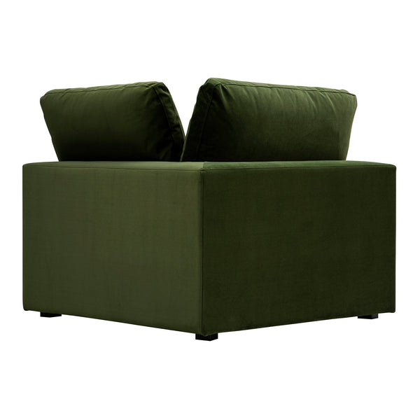 Lutyens Moss Green Velvet Sectional Sofa, Corner Unit