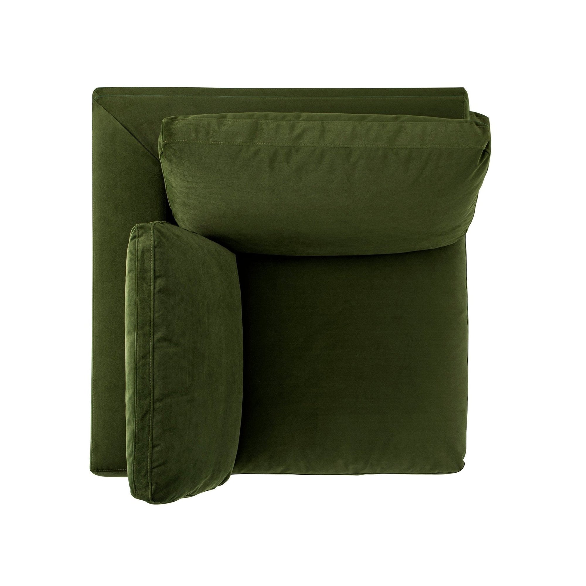 Lutyens Moss Green Velvet Sectional Sofa, Corner Unit