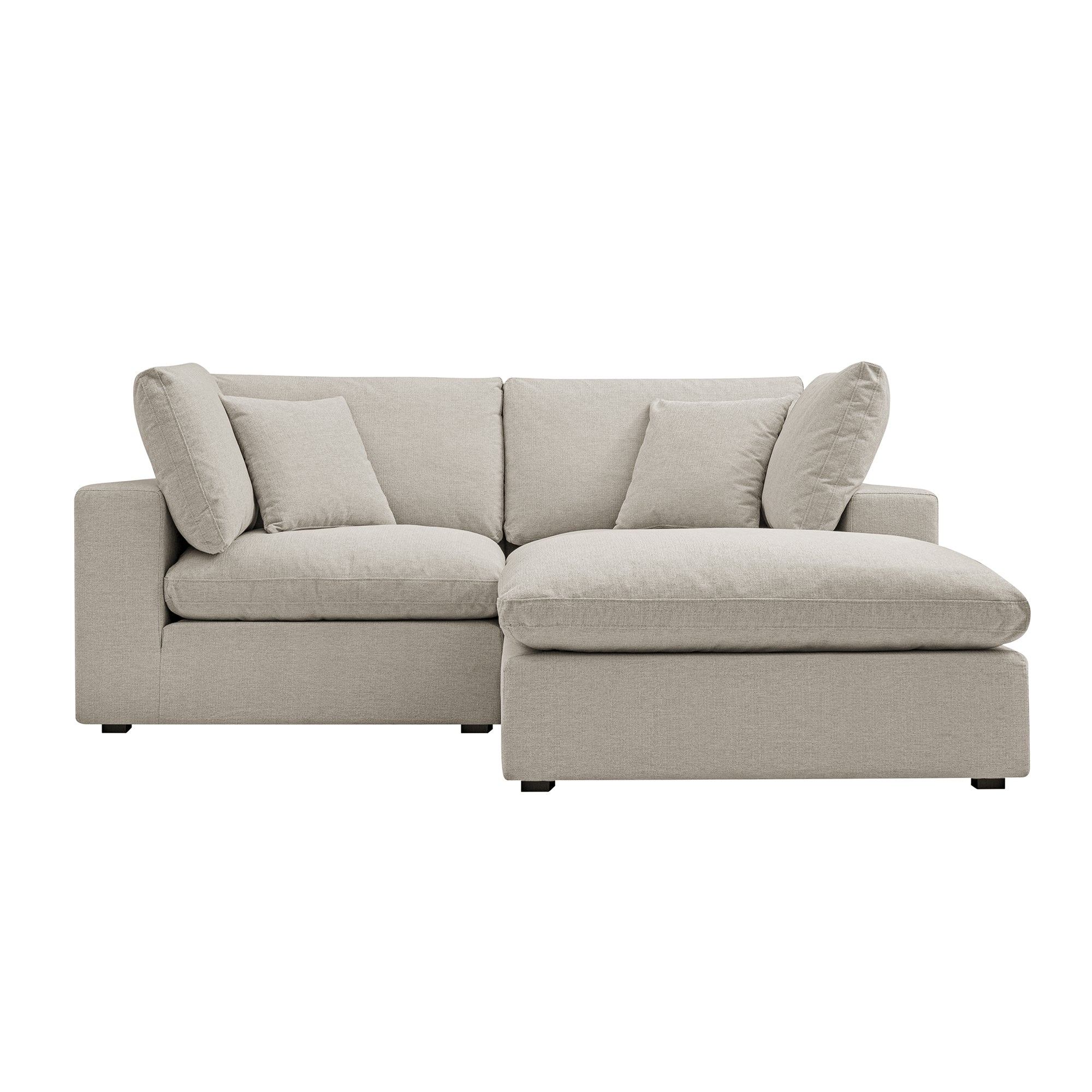 Lutyens Oatmeal Weave Fabric Sectional Sofa, 2-Piece Chaise