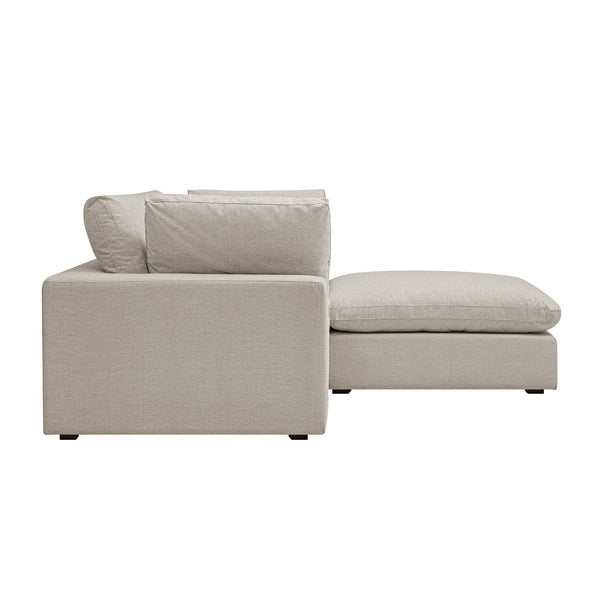 Lutyens Oatmeal Weave Fabric Sectional Sofa, 2-Piece Chaise