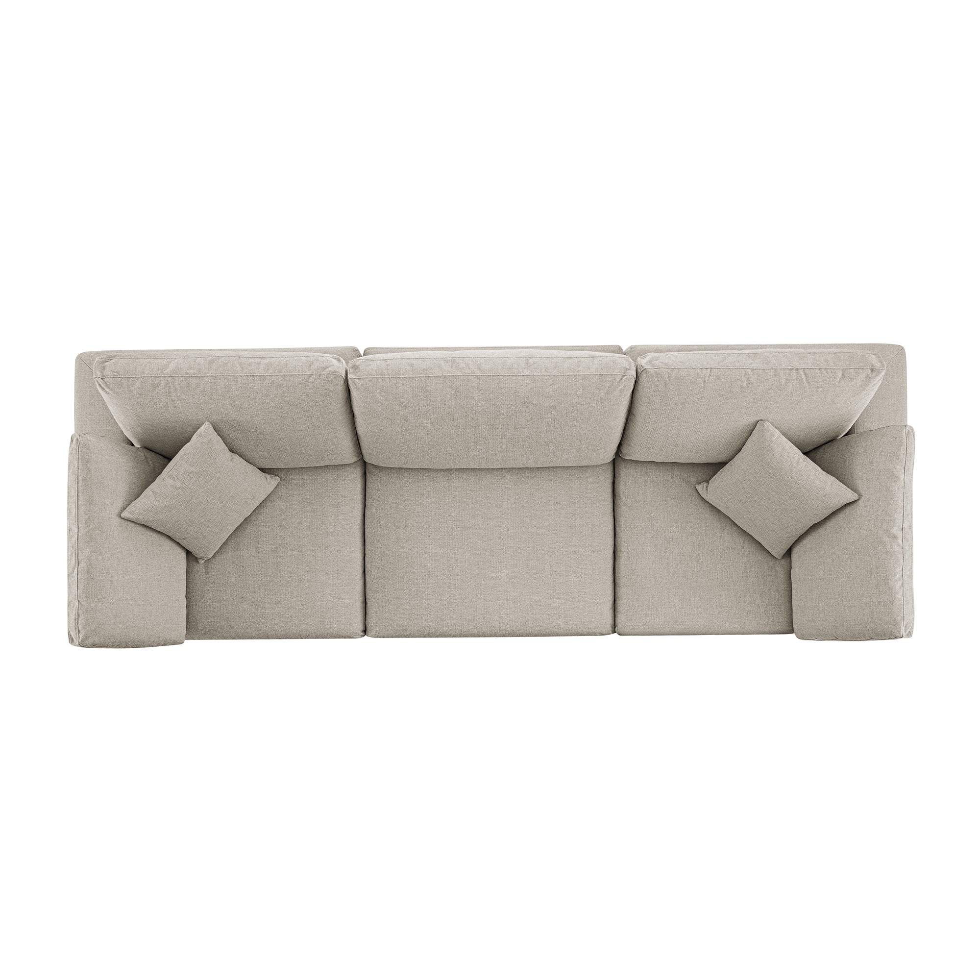 Lutyens Oatmeal Weave Fabric Sectional Sofa, 3-Piece
