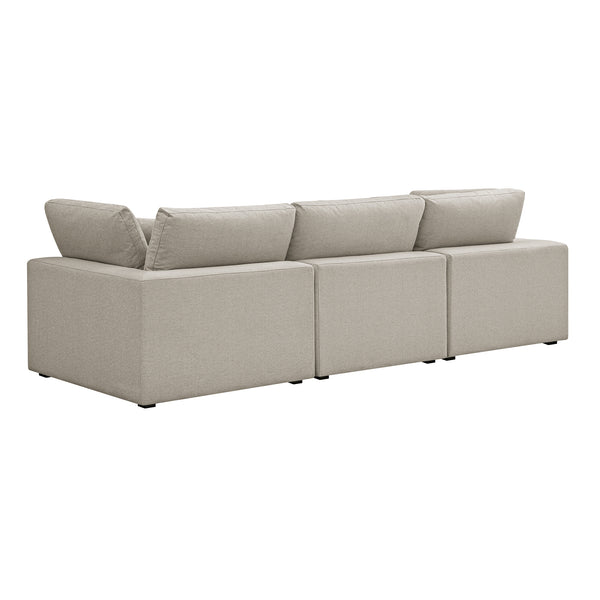 Lutyens Oatmeal Weave Fabric Sectional Sofa, 3-Piece