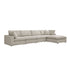 Lutyens Oatmeal Weave Fabric Sectional Sofa, 4-Piece Chaise