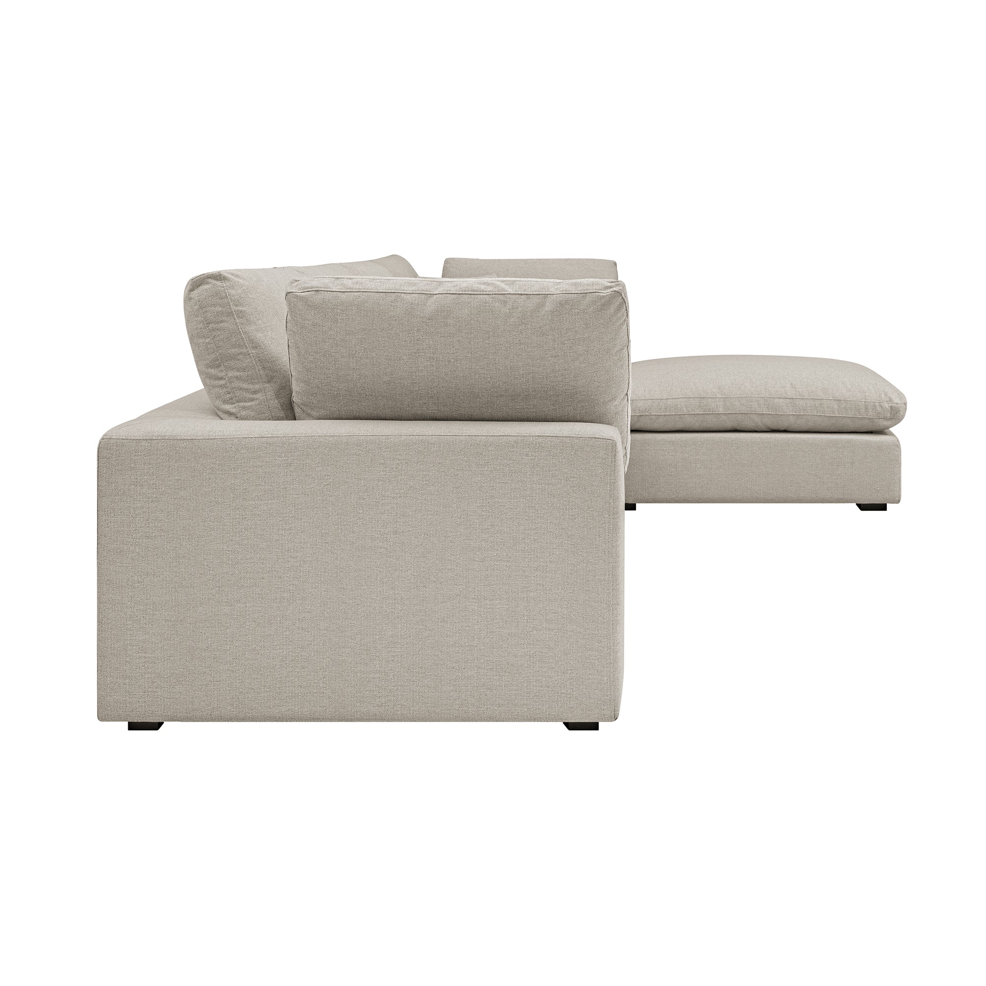 Lutyens Oatmeal Weave Fabric Sectional Sofa, 4-Piece Chaise