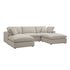 Lutyens Oatmeal Weave Fabric Sectional Sofa, 5-Piece U-Shape Set