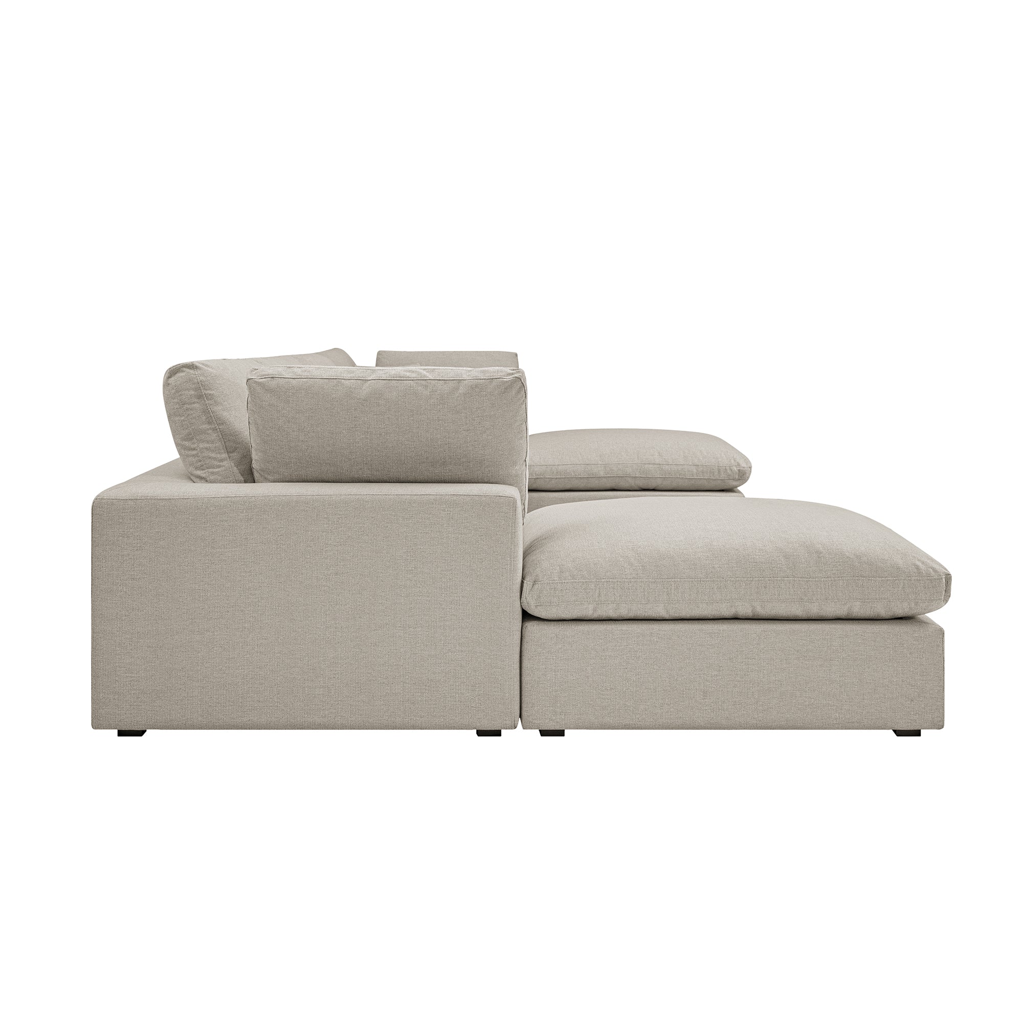 Lutyens Oatmeal Weave Fabric Sectional Sofa, 6-Piece U-Shape Set