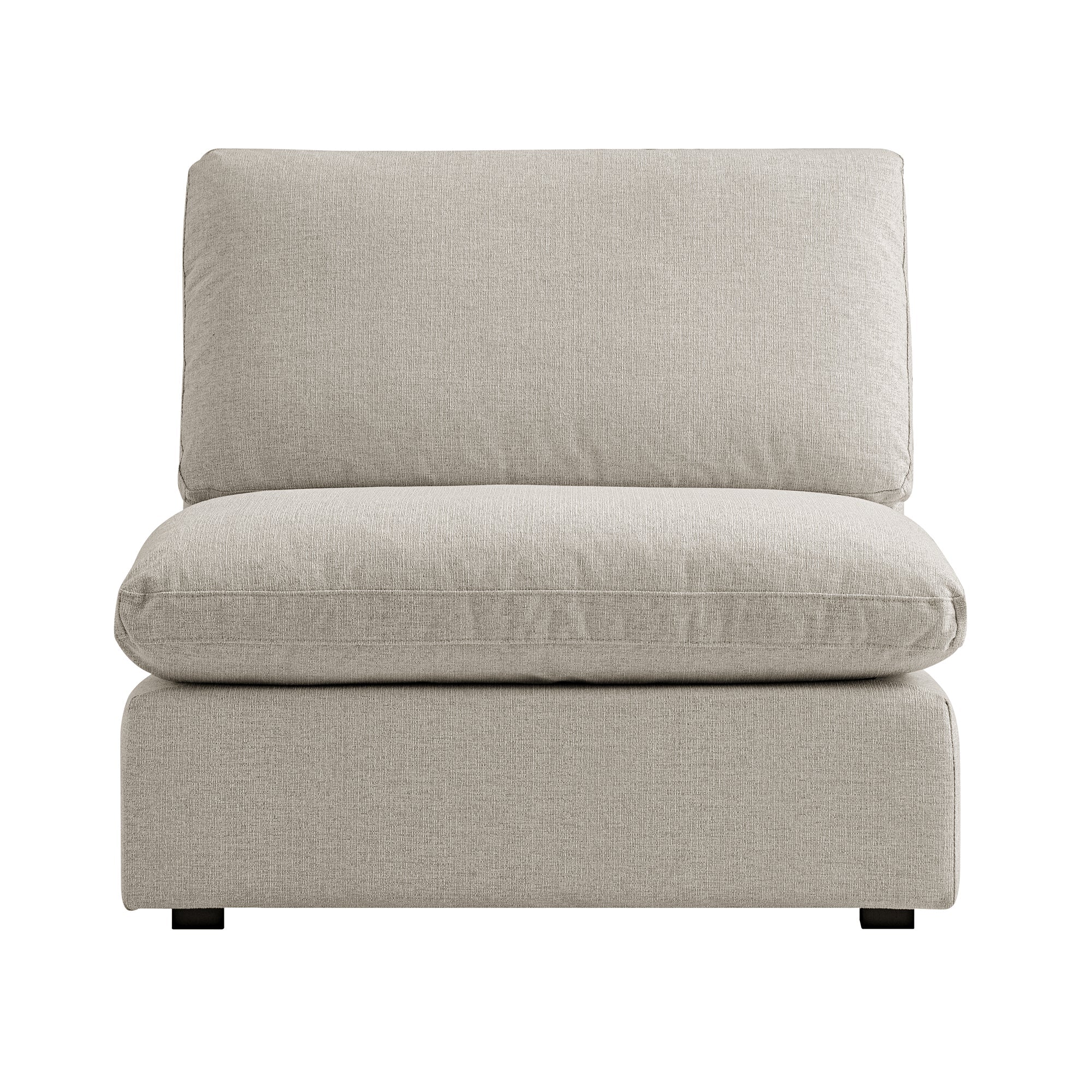 Lutyens Oatmeal Weave Fabric Sectional Sofa, Armless Seat