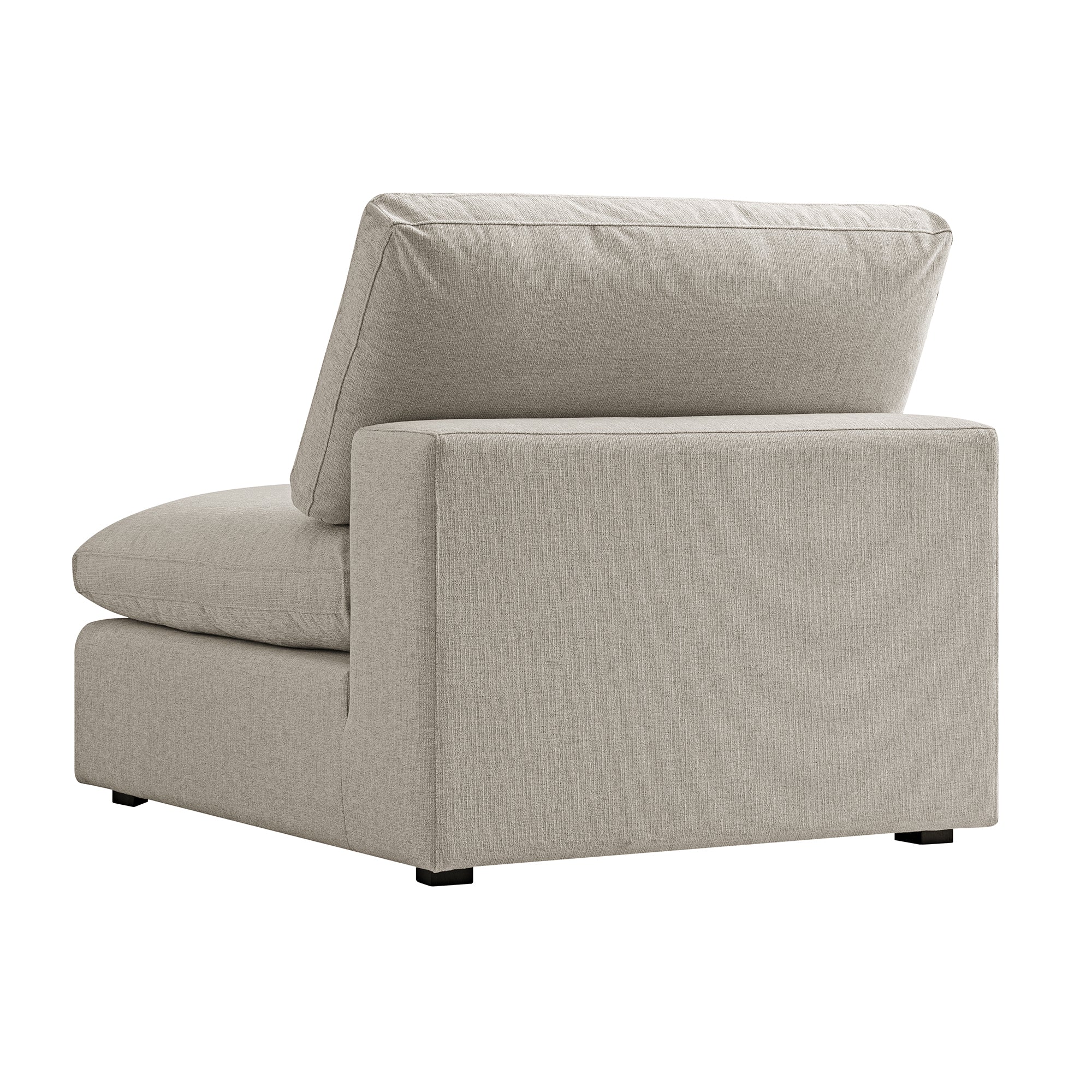 Lutyens Oatmeal Weave Fabric Sectional Sofa, Armless Seat